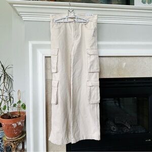 NWT PacSun 90’s Baggy Cargo Widelegged Pants Vanilla Beige